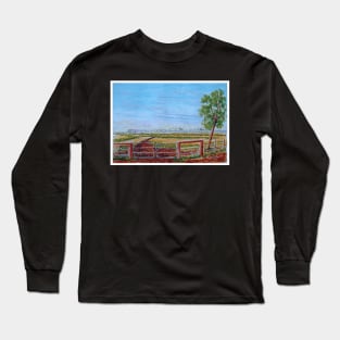 Carnarvon Gorge from Tambo Springsure rd Looking South - Watercolour Long Sleeve T-Shirt